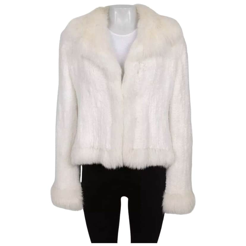 Valentino Garavani Valentino Roma Luxurious Rabbit Coat White Cotton Very good condition - Front View