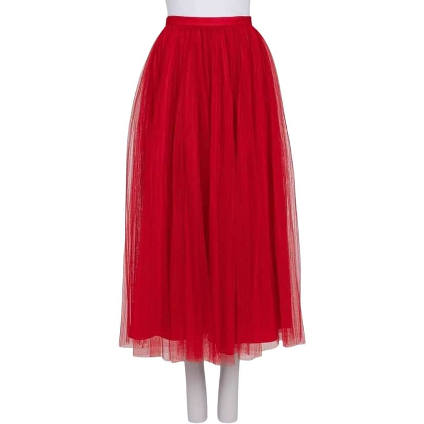 Dior Christian Tulle Skirt with Lining Red Silk Very good condition - Front View