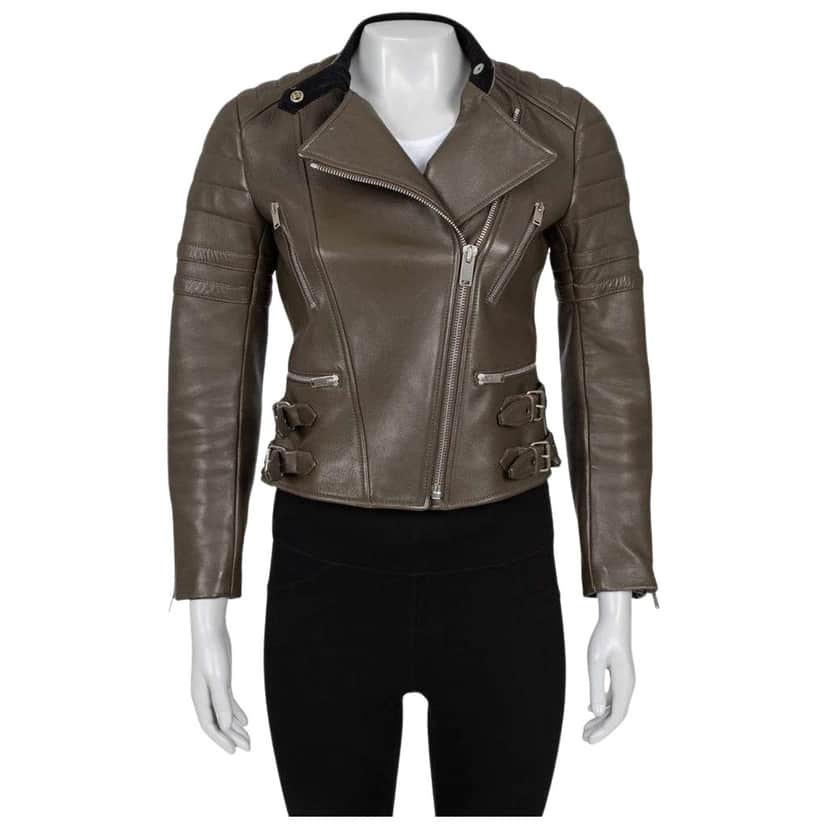 Celine Quilted Jacket (US ) Brown Leather Very good condition - Front View