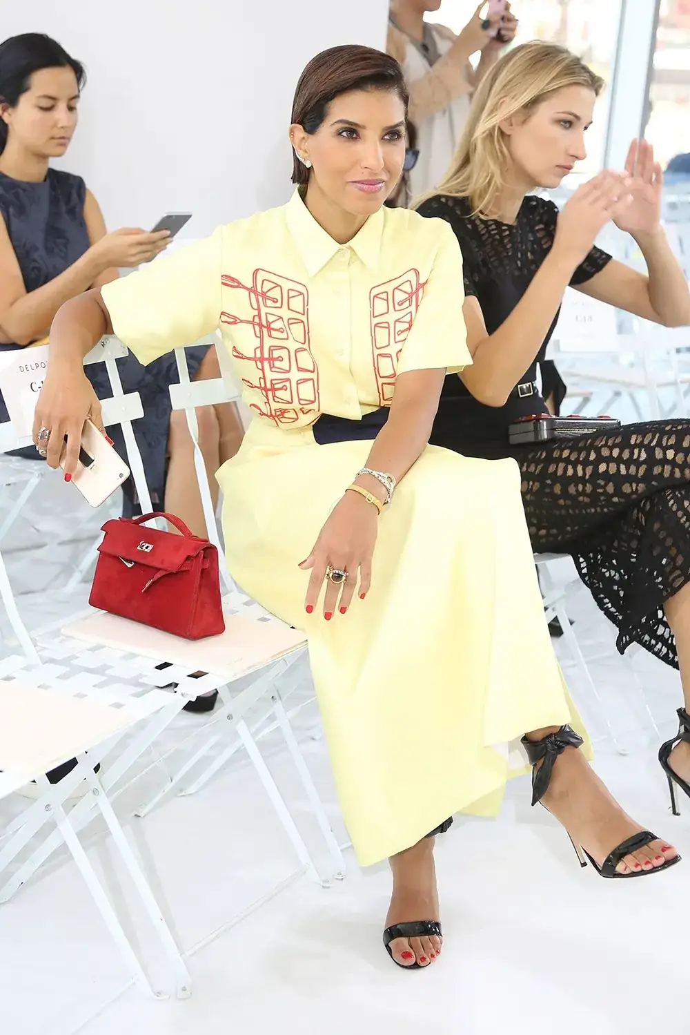 Princess Deena stood out as the most fashionably attired member of royalty during at NYFW