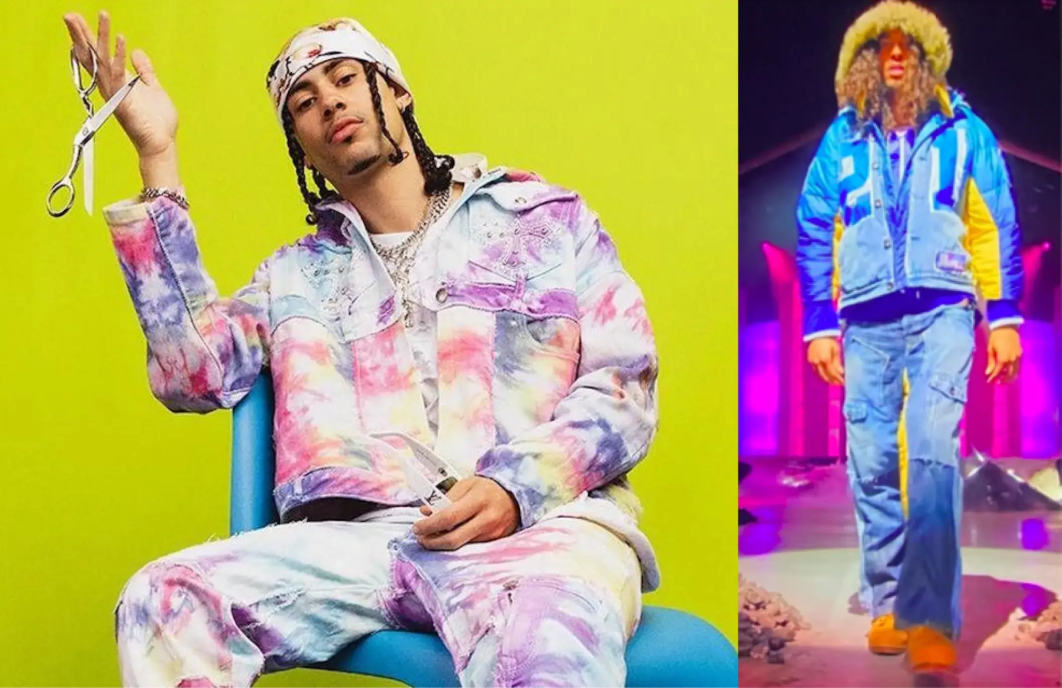 Nigel Xavier himself, side by side with his thrift challenge look and approach to sustainable fashion in Next In Fashion Season 2, Episode 3.
