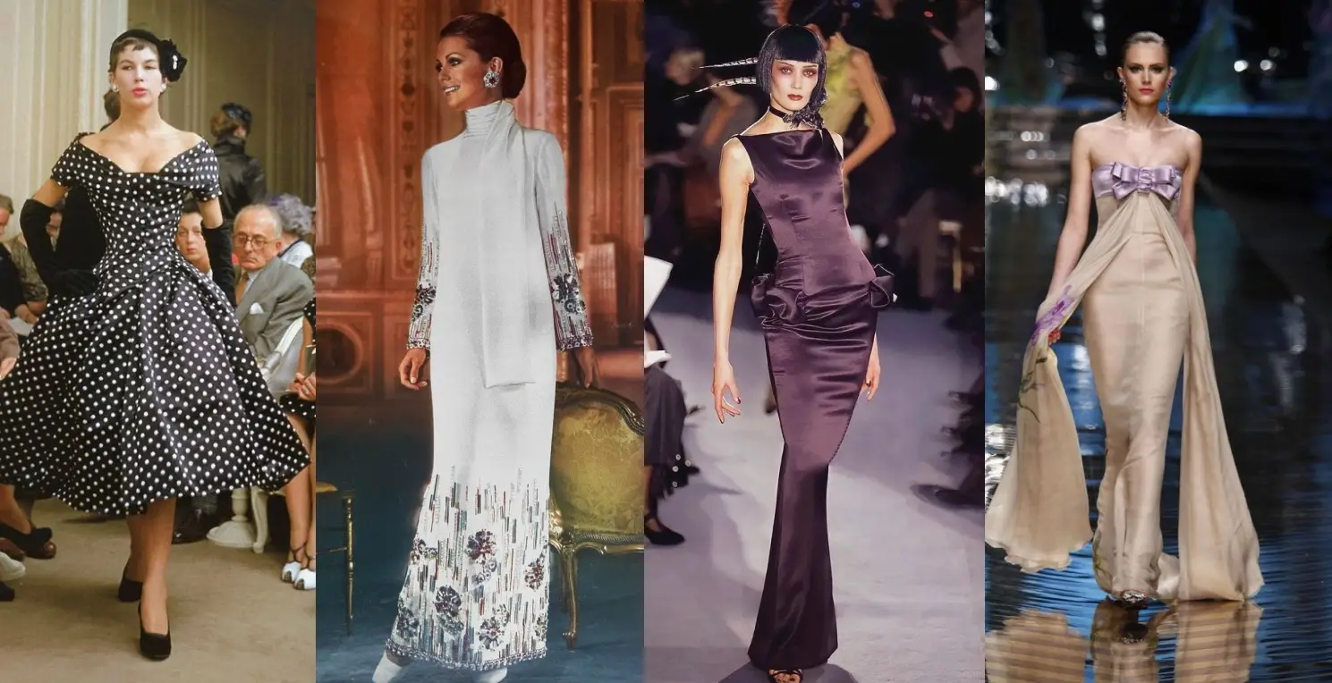Dior vintage-inspired couture looks throughout time