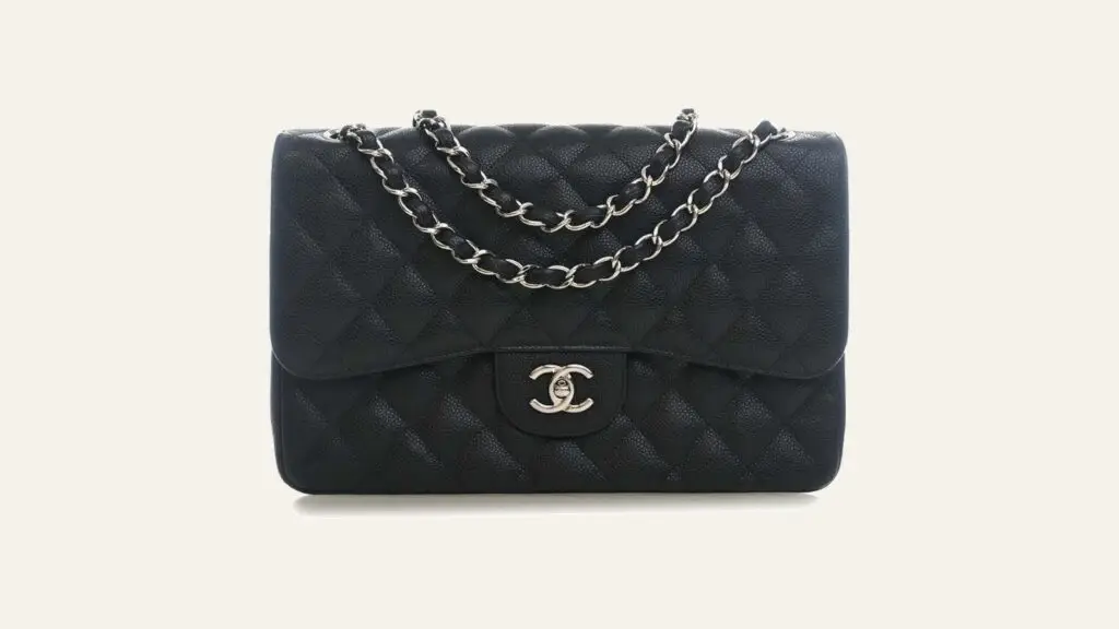 Black Chanel Classic Flap caviar bag with CC lock and chain — authentication guide