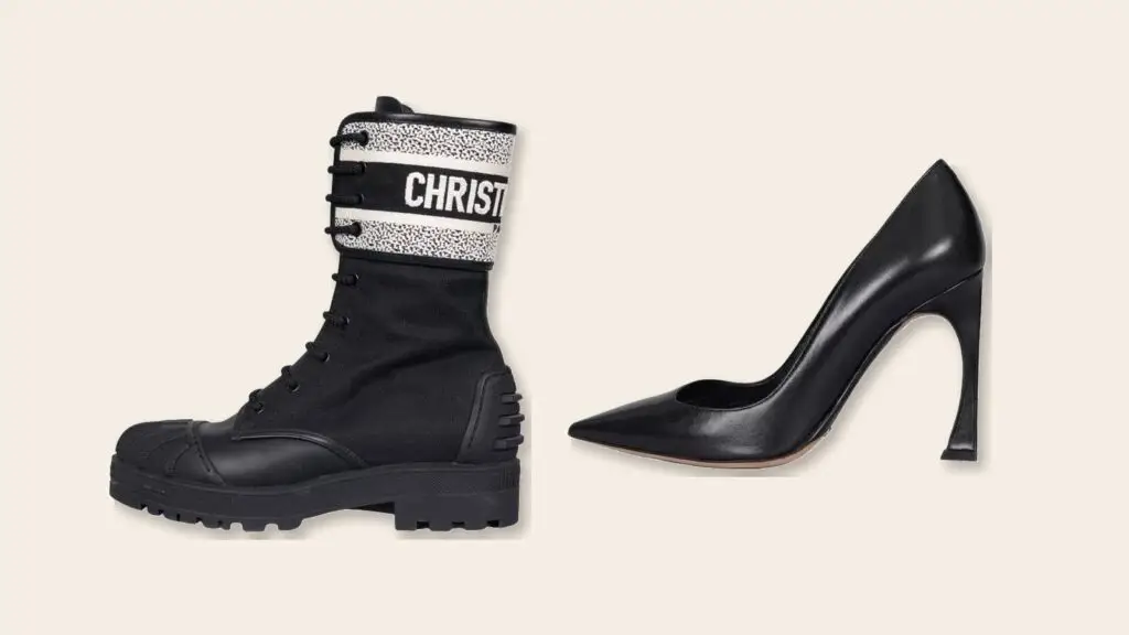 Pre-owned Christian Dior D-Major boot and black leather pump